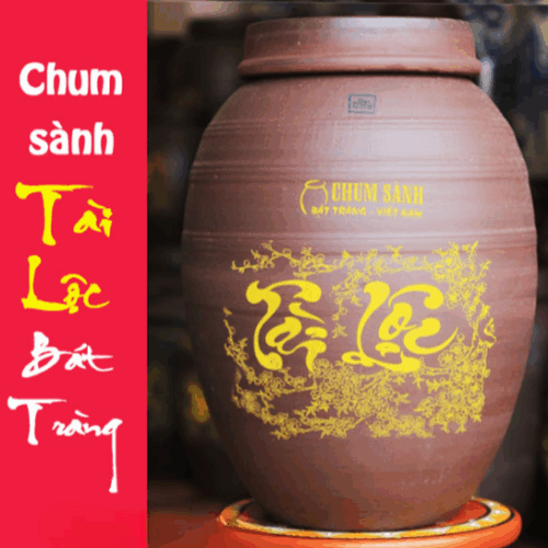 HŨ GẠO TÀI LỘC 20 KG NẮP BẰNG KHÔNG TRÁNG MEN