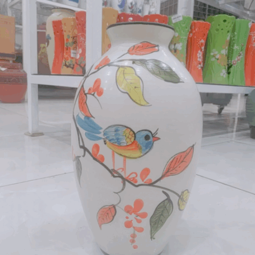 LỌ HOA GỐM MEN TRẮNG LH2.6