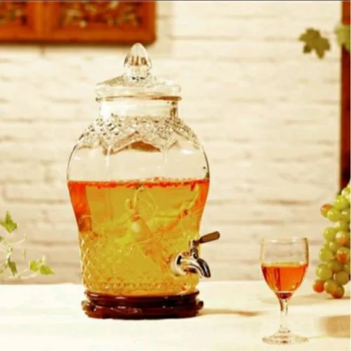 Bình thủy tinh 10 lít có vòi kim cương ngâm rượu sâm