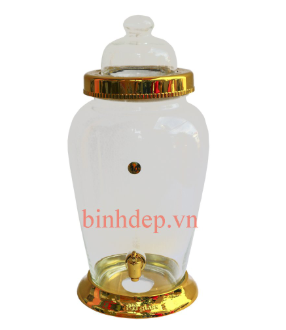 Bình thủy tinh 12 lít có vòi ngâm rượu sâm Phú Hòa Việt Nam