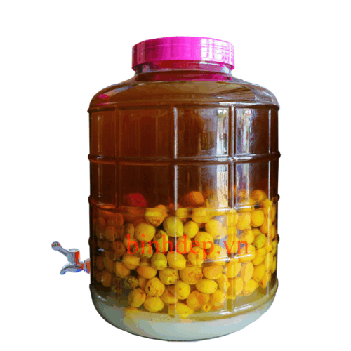 Bình thủy tinh 35 lít có vòi quai xách ngâm rượu sâm