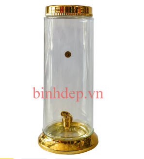 Bình thủy tinh 9.8 lít có vòi ngâm rượu sâm Phú Hòa Việt Nam