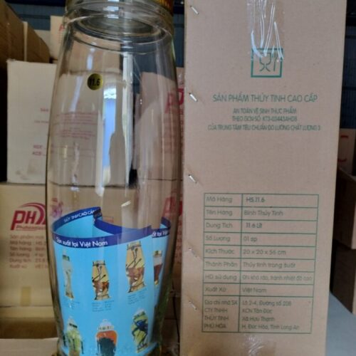 Bình thủy tinh 11.6 lít ngâm rượu sâm Phú Hòa Việt Nam