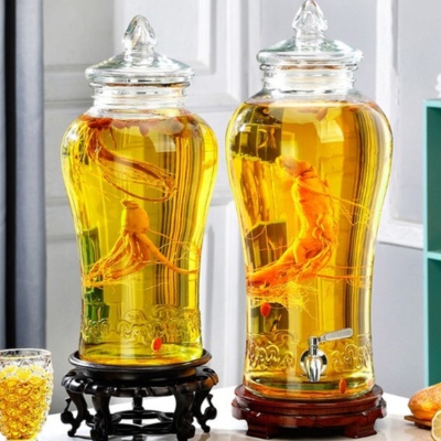 Bình thủy tinh 6 lít không vòi chân mây ngâm rượu sâm (6l)